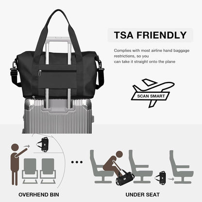 Travel Duffel Bag, Sports Tote Gym Bag, Shoulder Weekender Overnight Bag for Women - Colors B