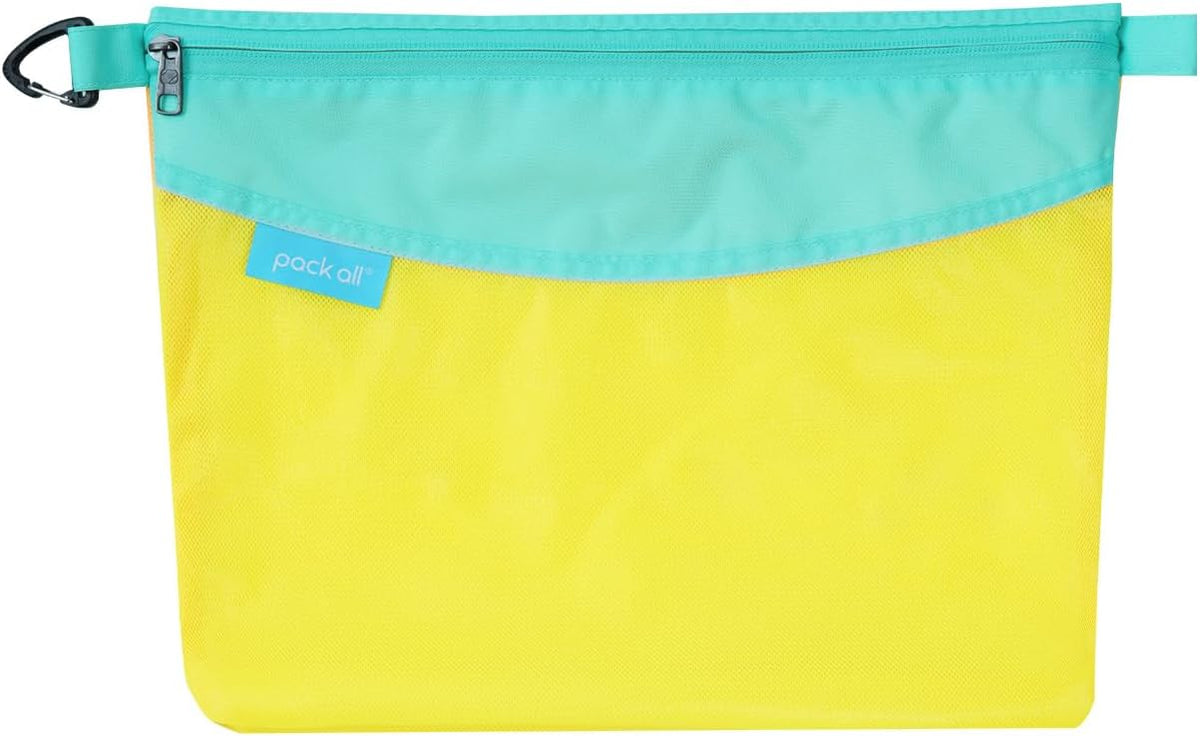 pack all Water-resistant Material Zipper Pouch, Mesh Zipper Bag for Storage, Travel, Office (Small, Blue)