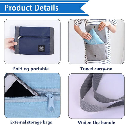 Foldable Travel Duffel Bags 2PCS Tote Carry On Luggage Spirit Airlines Personal Item Sports Gym Weekender Overnight Bags for Women and Men (Red+Blue)