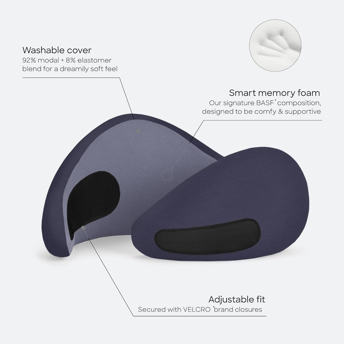 Ostrichpillow Go Neck Pillow, Travel Pillows for Airplanes, Premium Memory Foam Travel Pillow, 360º Ergonomic Design, Asymmetrical Sides, Travel Bag Included, Washable Modal Cover