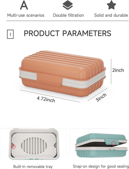 Doter Travel Soap Holder with Lid - Draining Soap Box for Shower -Compact Travel Soap Case Leak-Proof Design for Camping, Hiking, Gym & Outdoor Use | Keeps Soap Dry & Hygienic