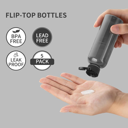 LISAPACK 3.4 oz Travel Bottles for Toiletries, Plastic Travel Size Containers for Shampoo Conditioner TSA Approved, Empty Small Squeeze for Lotion, Leak Proof Mini Liquid Tube for Refillable Clear