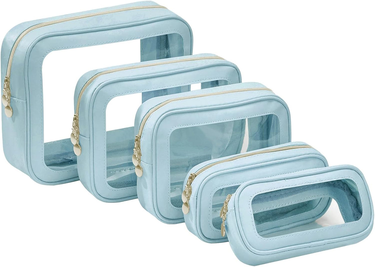 Diaper Bag Organizer Pouch Set, Clear Organizer Bags, TSA Approved Toiletry Bag, Clear Waterproof Cosmetic Bags with Zipper, Purse Organizer Pouches, Travel Organizer Bags for Woman and Kids