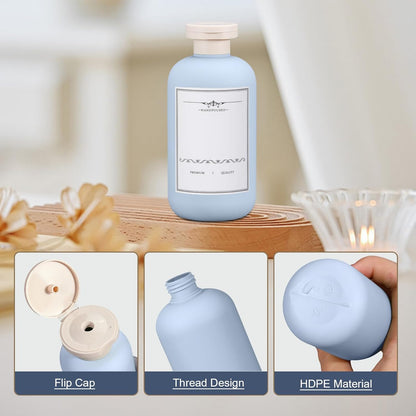 3 PACK Travel Shampoo Bottle, Empty Plastic Squeeze Bottles 6.8oz with Flip Cap, Lotion Container for Toiletries Travel Size Shampoo and Conditioner