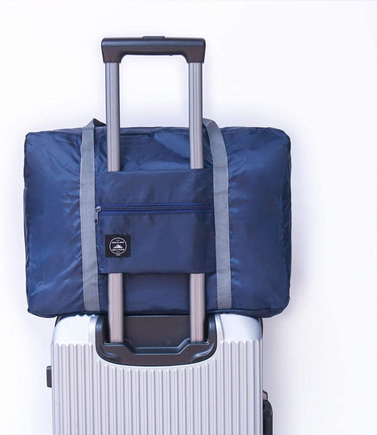 Foldable Travel Duffel Bags 2PCS Tote Carry On Luggage Spirit Airlines Personal Item Sports Gym Weekender Overnight Bags for Women and Men (Red+Blue)