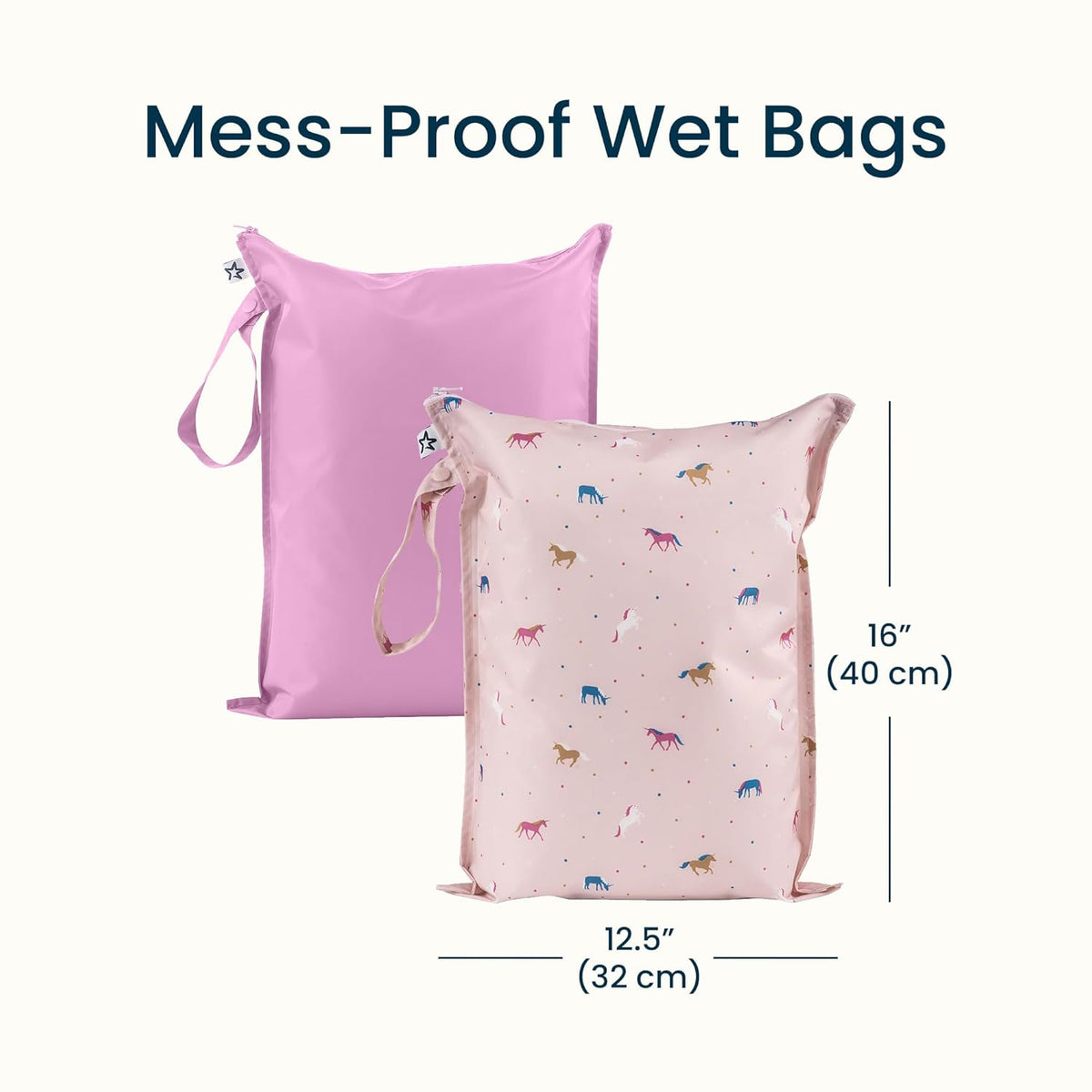 Tiny Twinkle Mess Proof Wet Bags | Reusable Waterproof Wet Bags for Swimsuits | Baby Clothes | Travel & Diaper Bag (Pink, Brown Checkers) - Colors A