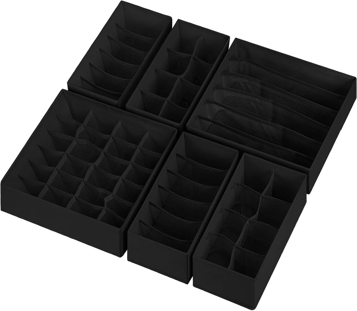Criusia Sock Underwear Drawer Organizer Dividers, 116 Cells Fabric Foldable Dresser Closet Organizers and Storage Bins for Baby Clothing, Women Men Underwear Socks, Bra, Ties, Scarf