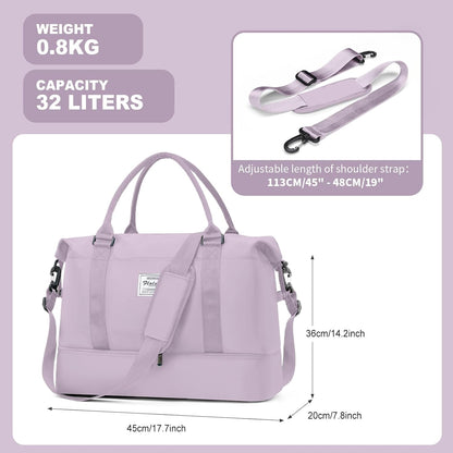 Travel Duffel Bag, Sports Tote Gym Bag, Shoulder Weekender Overnight Bag for Women - Colors A
