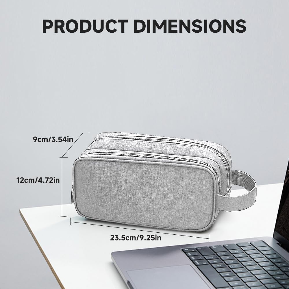Teskyer Tech Organizer Pouch – Portable Waterproof Electronics Bag with Compartments for Cables, Chargers, Earbuds & Phone (Black)