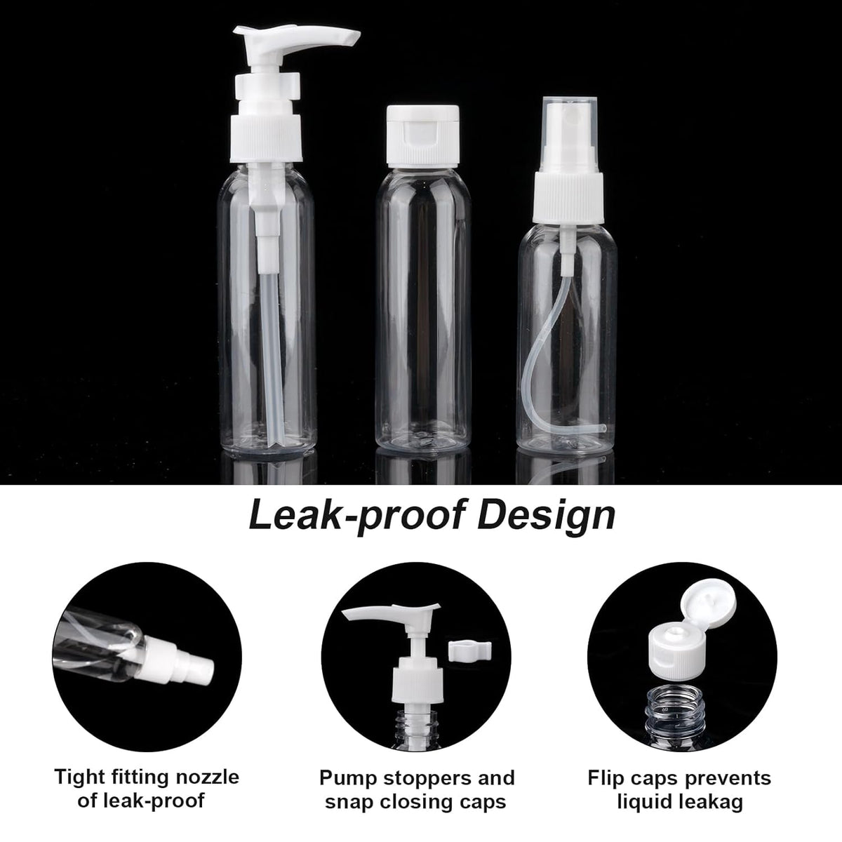 Cosywell Travel Size Bottles for Toiletries 13 Pack 2oz TSA Approved Toiletry Bottles Leak Proof Travel Kit for Women Men TSA Clear Toiletry Bag Shampoo Lotion Skincare Cosmetic Container