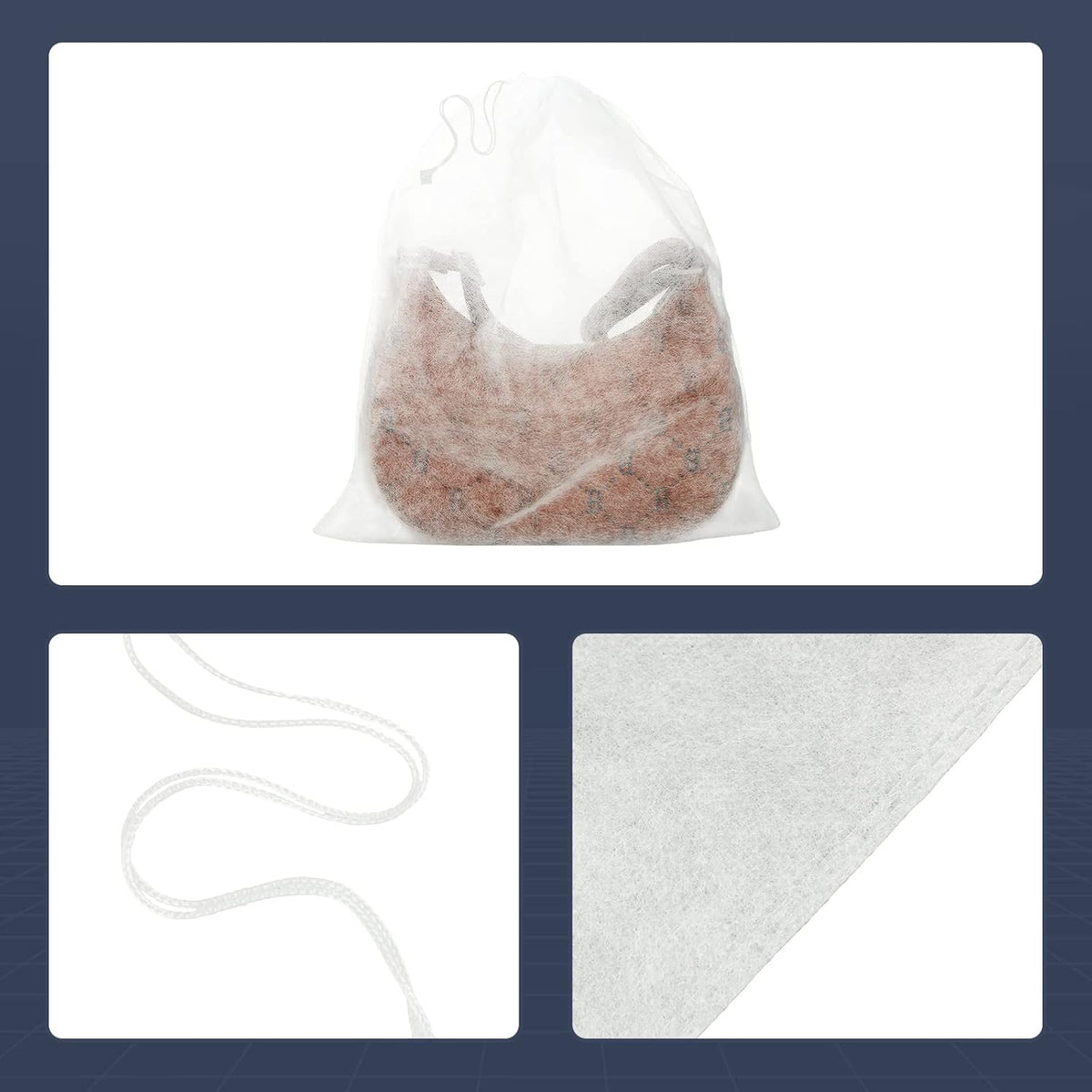 Berlune 100 Pcs Dust Bags for Purses Storage Bags for Handbags Non Woven Fabric Handbags Storage, Shoe Travel Package for Packing, Home Closet Organizer Dust Cover (15.7inx19.7in)