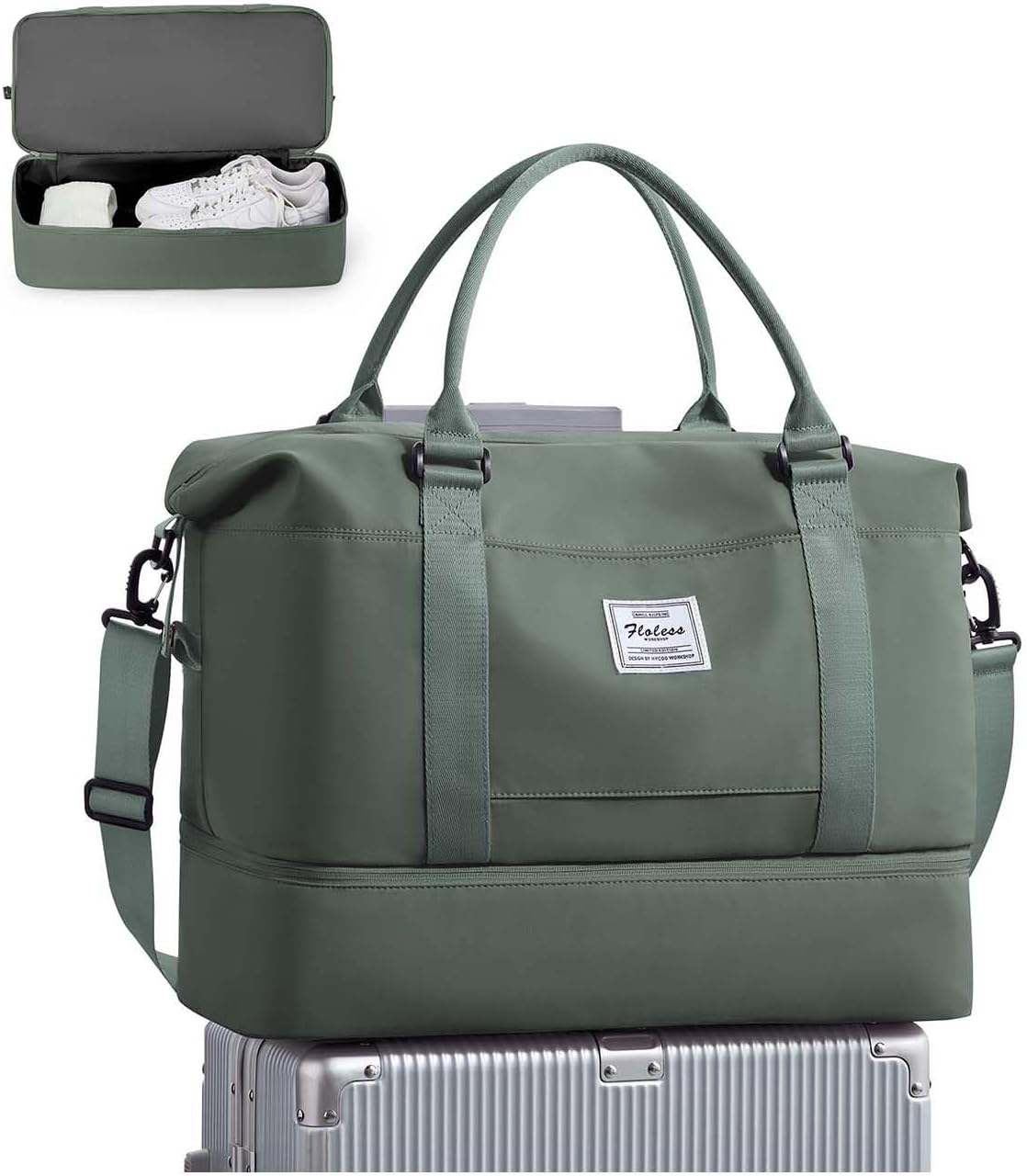 Travel Duffel Bag, Sports Tote Gym Bag, Shoulder Weekender Overnight Bag for Women - Colors B