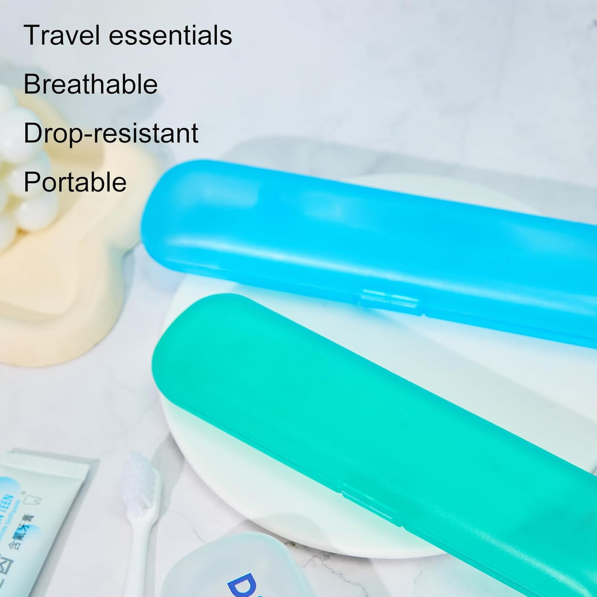 2 Packs Toothbrush Travel Case, Breathable Toothbrush Travel Holders, Compact Portable Toothbrush Holder for Travel, Vacation, Camping, Gym, Business Trips, Office, Cruise