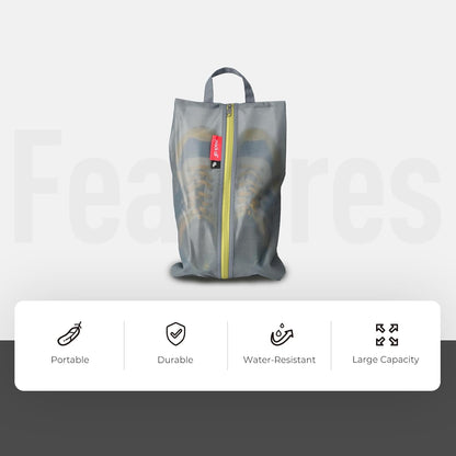 pack all Shoe Bag for Travel, Water-Resistant Shoe Pouch for Gym, Odor-Resistant Soccer Cleats Bag for Sport (Grey)