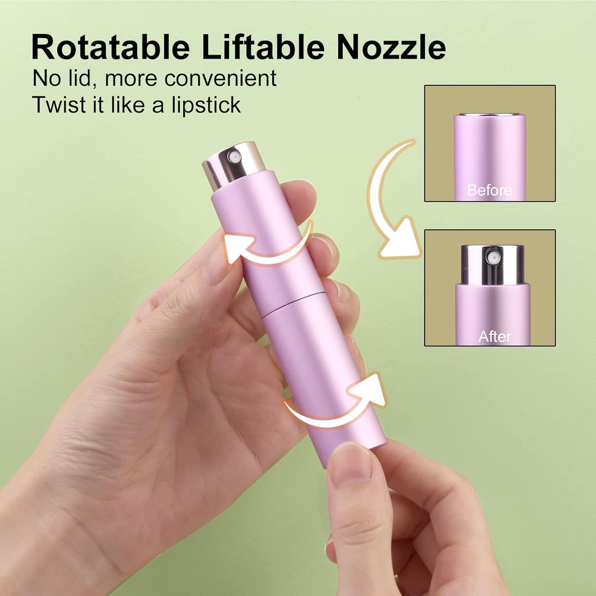 Refillable Travel Perfume Atomizer Bottles, 3 Pcs 6ml, Mini Portable Spray Bottles for Perfume Aftershave, Empty Travel Bottles with Funnel (Pink, Silver, Purple)