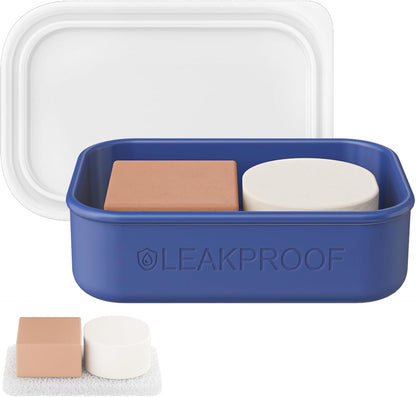 Quatish Compact Leakproof Travel Soap Case, Silicone Soap Box with Draining Layer, Enhanced Soap Container, Suitable for Camping, Gym, Bathroom, Outdoor Essentials, Green