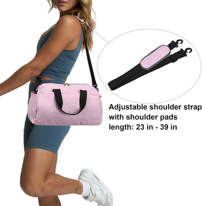 14 inch Small Gym Bag for Women & Men, Mini Duffel Bag for Travel Sports Lightweight Carry On Bag, Black