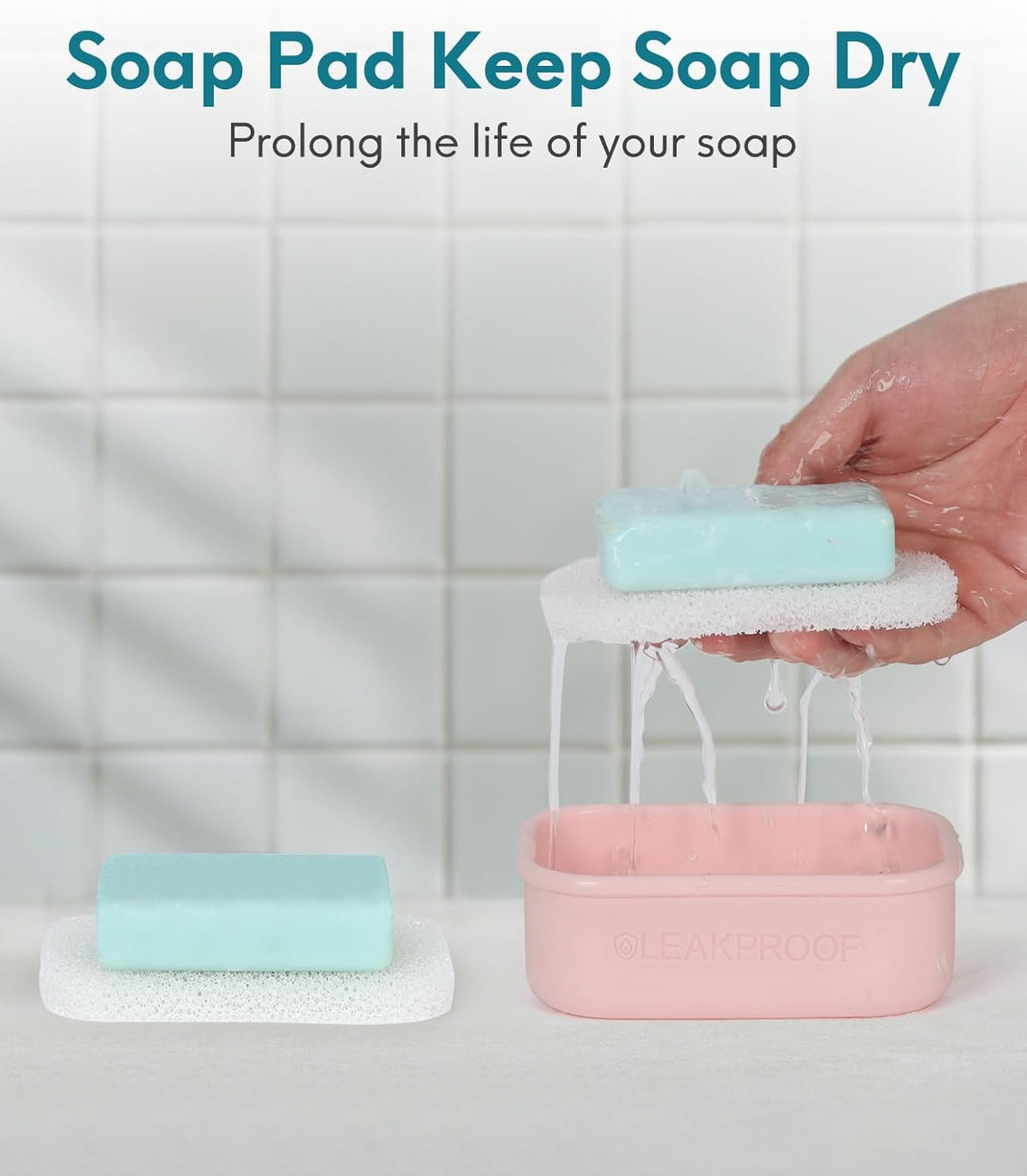 Quatish Compact Leakproof Travel Soap Case, Silicone Soap Box with Draining Layer, Enhanced Soap Container, Suitable for Camping, Gym, Bathroom, Outdoor Essentials, Green