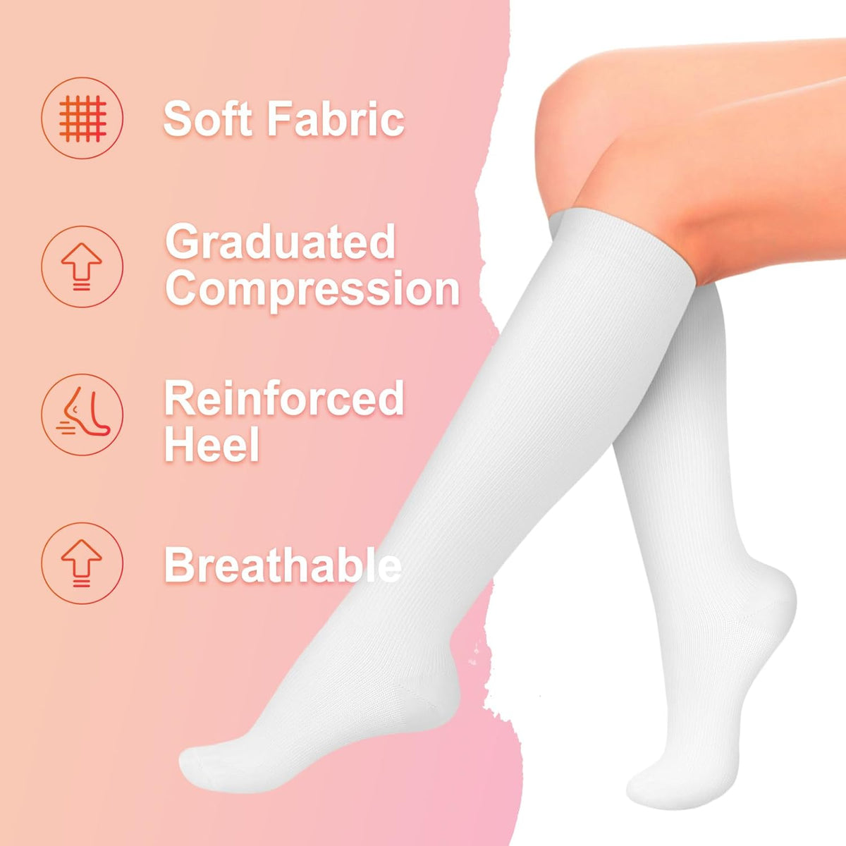 4 Pairs Compression Socks for Women Circulation-Best Support for Nurses,Running,Athletic,Travel