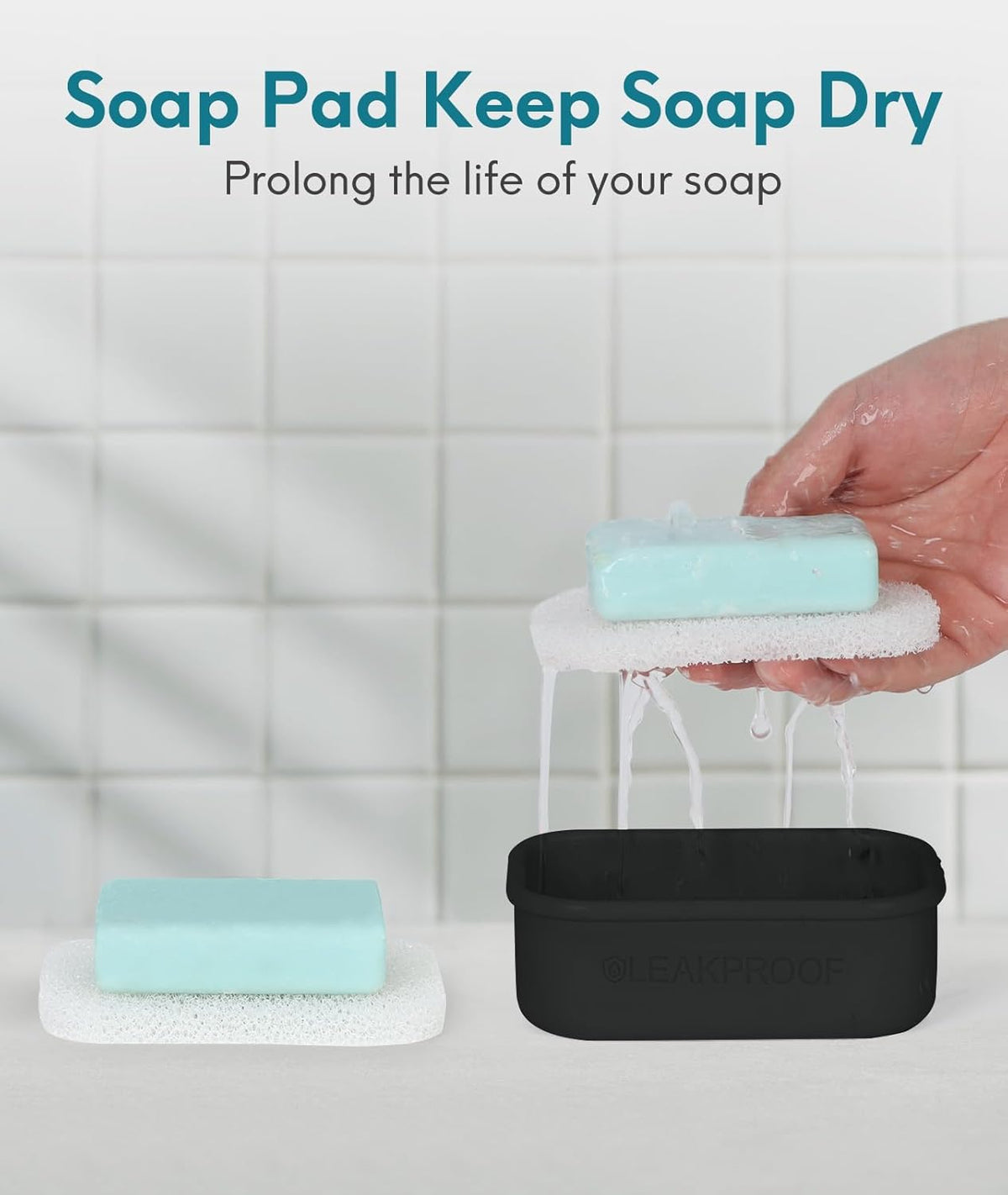 Quatish Compact Leakproof Travel Soap Case, Silicone Soap Box with Draining Layer, Enhanced Soap Container, Suitable for Camping, Gym, Bathroom, Outdoor Essentials, Green