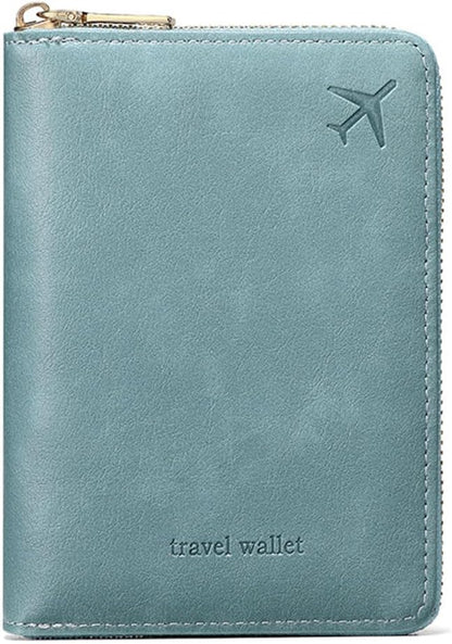 Family Passport Holder for Travel Women and Men RFID Passport Holder with Zipper Passport Case Passport cover Passport Wallet Travel Essentials and Accessories(Family,Pink)