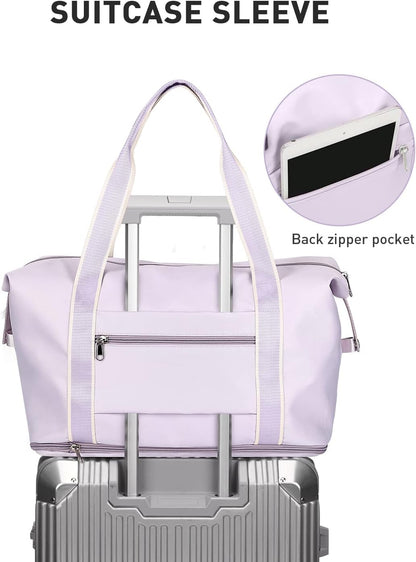 Travel Duffel Bag, Sports Tote Gym Bag, Shoulder Weekender Overnight Bag for Women - Colors A