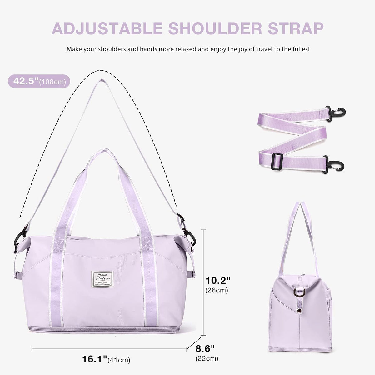 Travel Duffel Bag, Sports Tote Gym Bag, Shoulder Weekender Overnight Bag for Women - Colors A