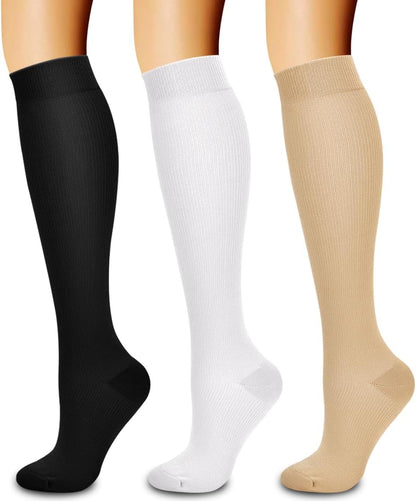 Laite Hebe 3 Pack Medical Compression Sock-Compression Sock For Women and Men Circulation -Best for Running,Nursing,Athletic Sports
