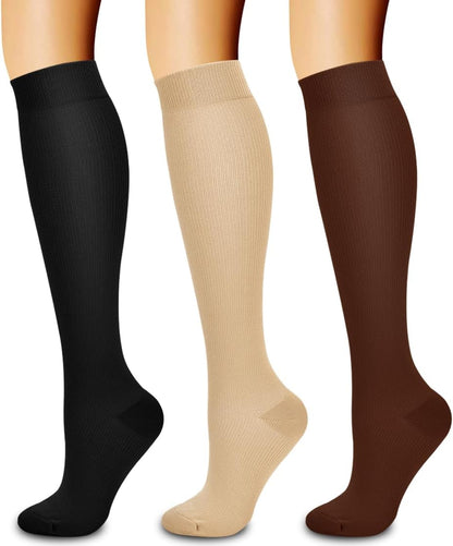 Laite Hebe 3 Pack Medical Compression Sock-Compression Sock For Women and Men Circulation -Best for Running,Nursing,Athletic Sports