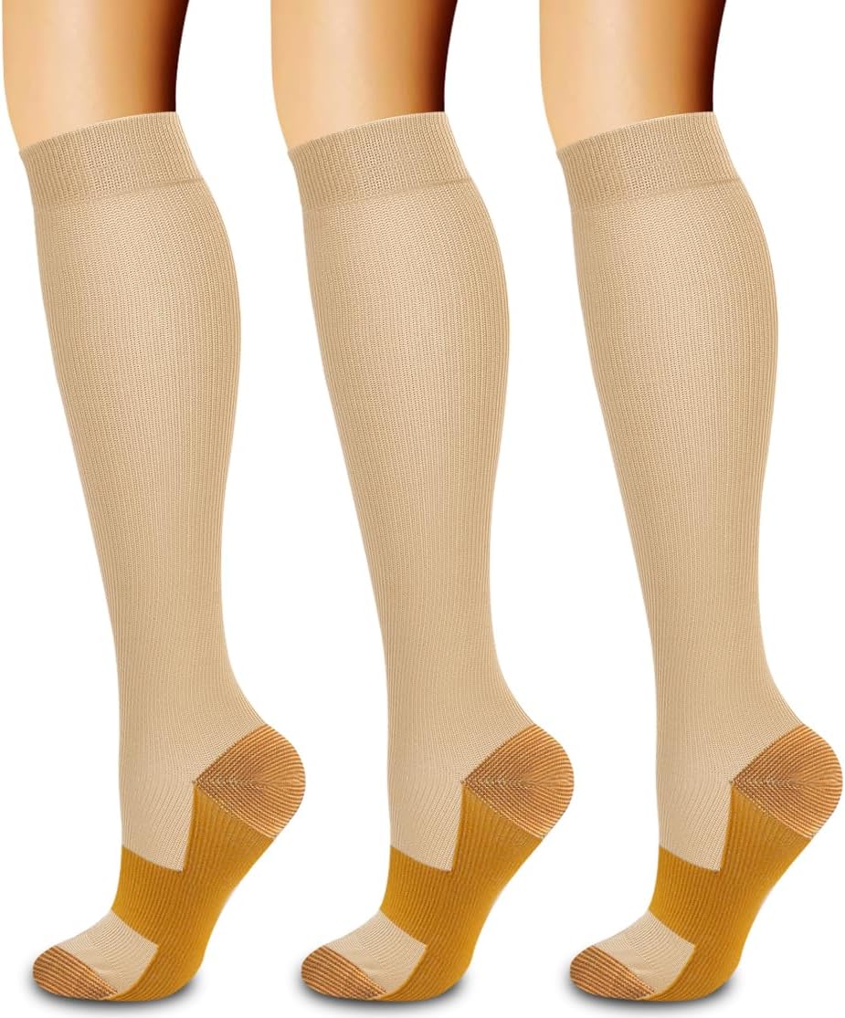Laite Hebe 3 Pack Medical Compression Sock-Compression Sock For Women and Men Circulation -Best for Running,Nursing,Athletic Sports