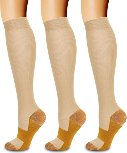 Laite Hebe 3 Pack Medical Compression Sock-Compression Sock For Women and Men Circulation -Best for Running,Nursing,Athletic Sports