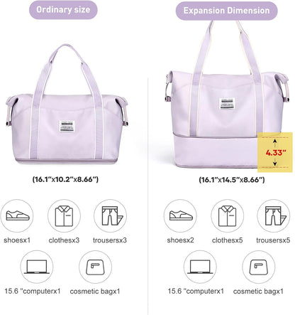 Travel Duffel Bag, Sports Tote Gym Bag, Shoulder Weekender Overnight Bag for Women - Colors A