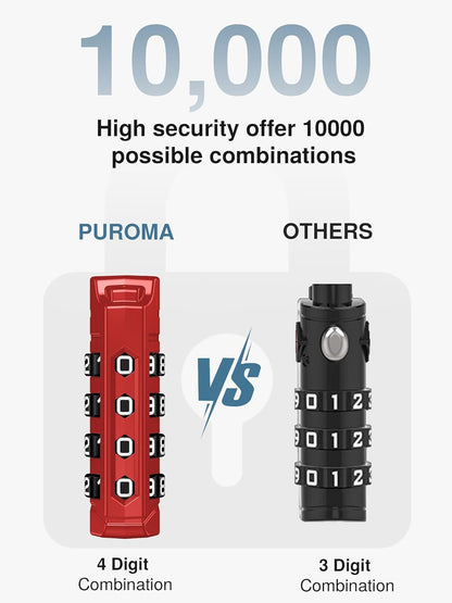 Puroma TSA Approved Luggage Locks, 2 Pack 4 Digit Resettable Travel Combination Code Lock with Zinc Alloy Body for Suitcase, Backpack, Laptop Bag, Gym Locker, Toolbox (Orange)