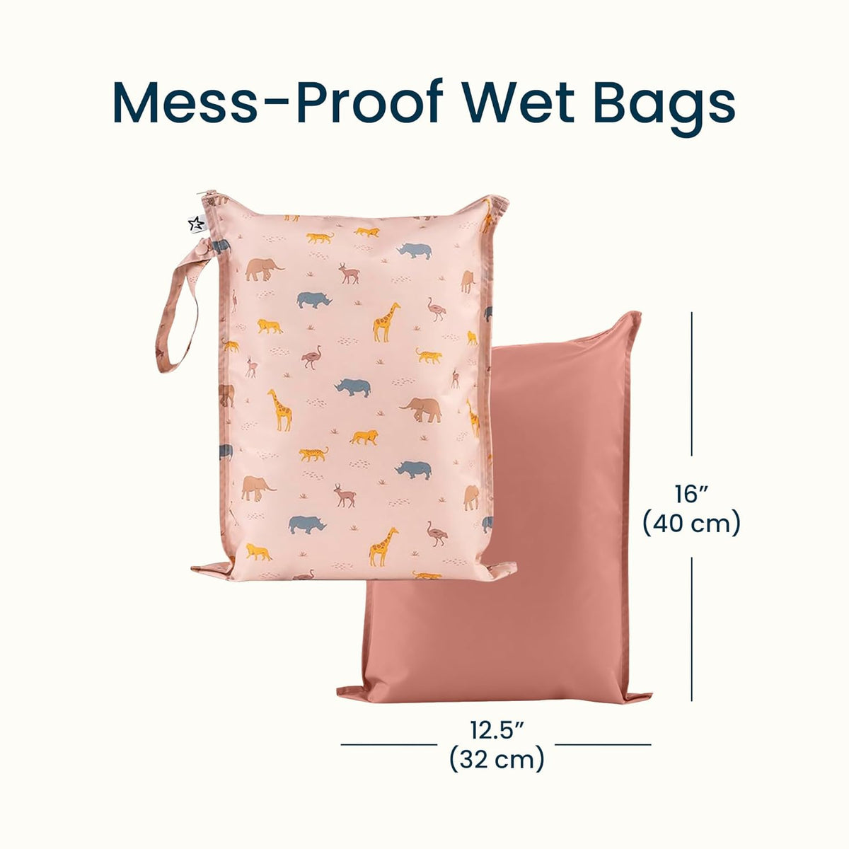 Tiny Twinkle Mess Proof Wet Bags | Reusable Waterproof Wet Bags for Swimsuits | Baby Clothes | Travel & Diaper Bag (Black, Green Checkers) - Colors B