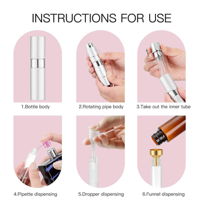 Tekson 8ml Travel Perfume Atomizer Refillable, Mini Cologne Spray Bottle Empty, Small Aftershave Portable Sprayer for Liquid Dispenser (Pink&Purple)
