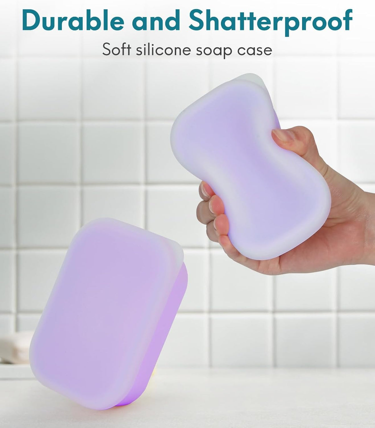 Quatish Compact Leakproof Travel Soap Case, Silicone Soap Box with Draining Layer, Enhanced Soap Container, Suitable for Camping, Gym, Bathroom, Outdoor Essentials, Green