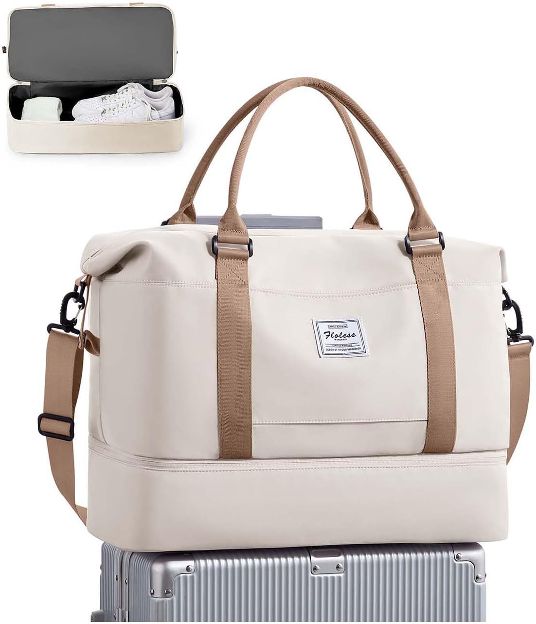 Travel Duffel Bag, Sports Tote Gym Bag, Shoulder Weekender Overnight Bag for Women - Colors B