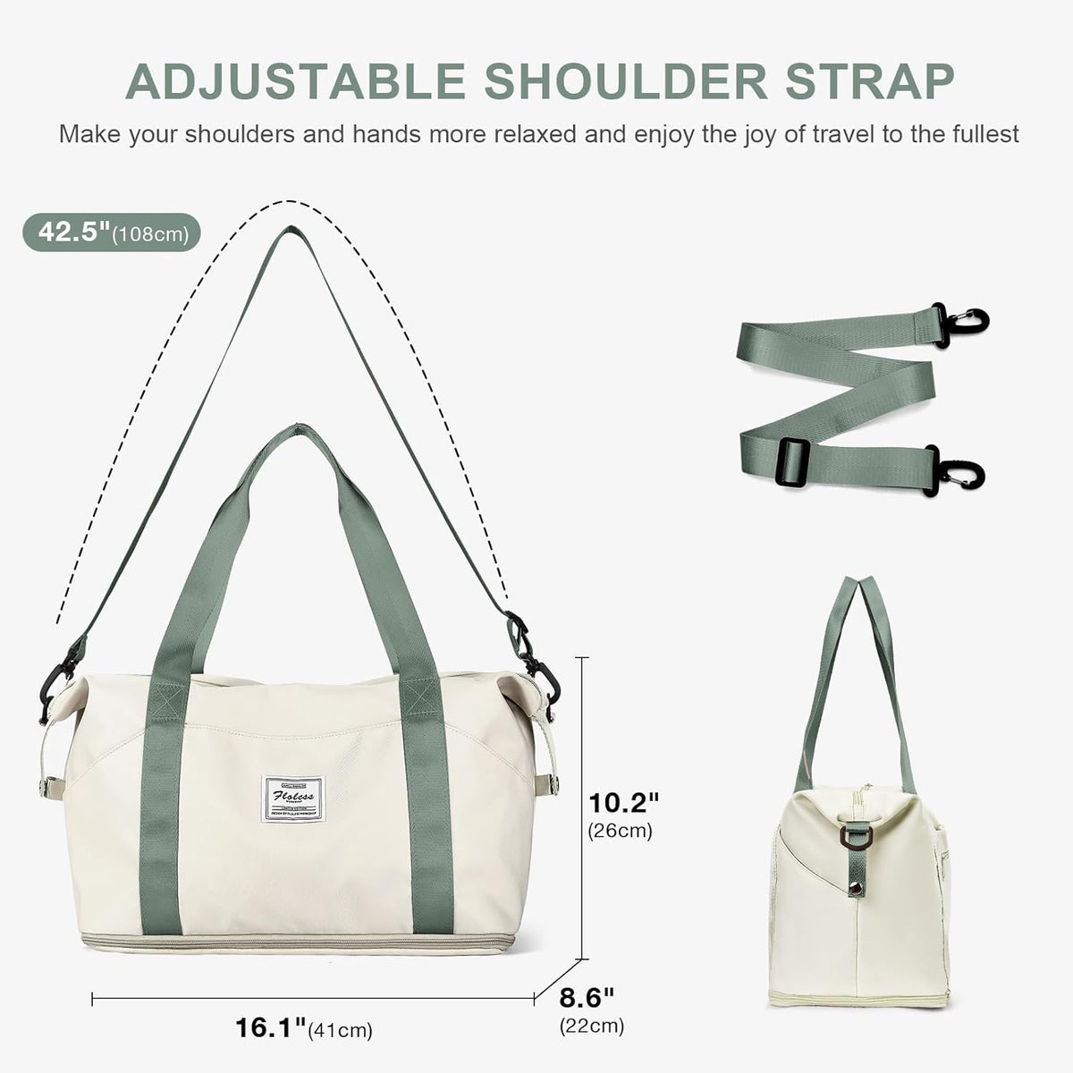 Travel Duffel Bag, Sports Tote Gym Bag, Shoulder Weekender Overnight Bag for Women - Colors B