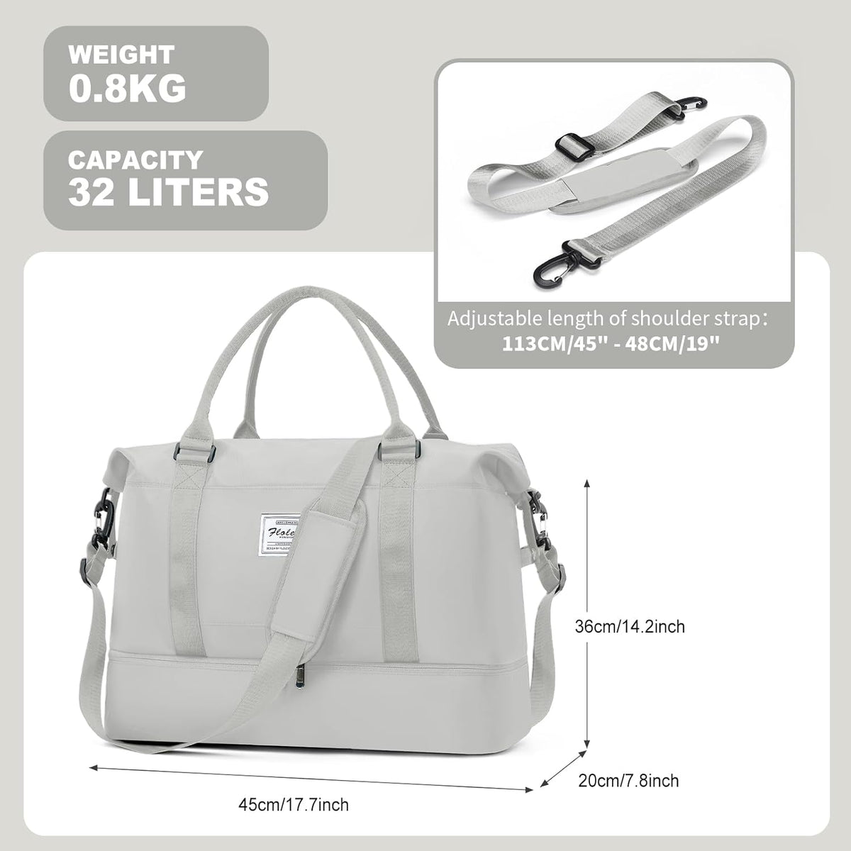 Travel Duffel Bag, Sports Tote Gym Bag, Shoulder Weekender Overnight Bag for Women - Colors B