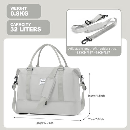Travel Duffel Bag, Sports Tote Gym Bag, Shoulder Weekender Overnight Bag for Women - Colors B