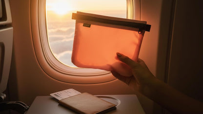 GOX Travel Toiletry Bag, Carry On Small Zipper Pouch, Cosmetic Kit Makeup, Digital Bag, Water Repellent Nylon (Orange)