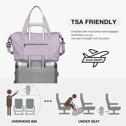 Travel Duffel Bag, Sports Tote Gym Bag, Shoulder Weekender Overnight Bag for Women - Colors B