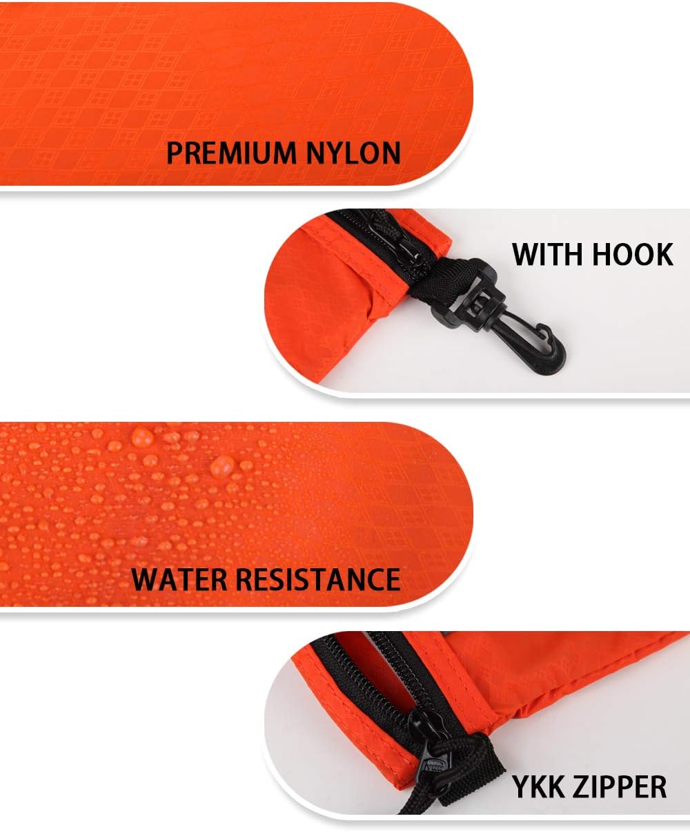 GOX Travel Toiletry Bag, Carry On Small Zipper Pouch, Cosmetic Kit Makeup, Digital Bag, Water Repellent Nylon (Orange)