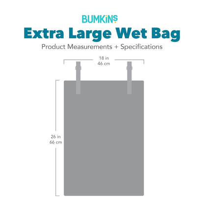 Bumkins Waterproof Wet Bag for Baby, Travel, Swim Suit, Cloth Diapers, Pump Parts, Pool, Beach, Gym Clothes, Toiletry, Hook to Stroller, Daycare, Zipper Reusable Wetdry Packing Pouch, Jungle