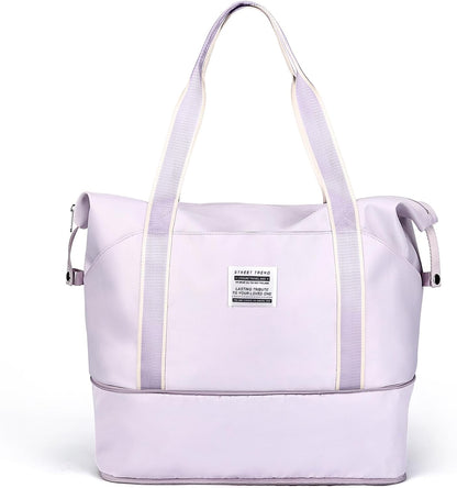 Travel Duffel Bag, Sports Tote Gym Bag, Shoulder Weekender Overnight Bag for Women - Colors A