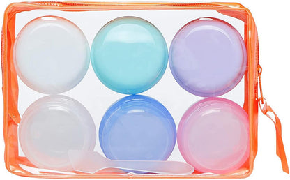 Travel Accessories Toiletry Containers, 1 oz Plastic Little Jars for Creams, Compact Travel Size Containers with Leak proof Lids for Face Hand Body Cream (6 Pieces)