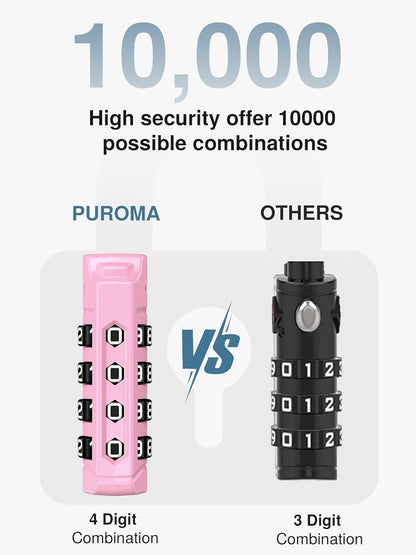 Puroma TSA Approved Luggage Locks, 2 Pack 4 Digit Resettable Travel Combination Code Lock with Zinc Alloy Body for Suitcase, Backpack, Laptop Bag, Gym Locker, Toolbox (Orange)
