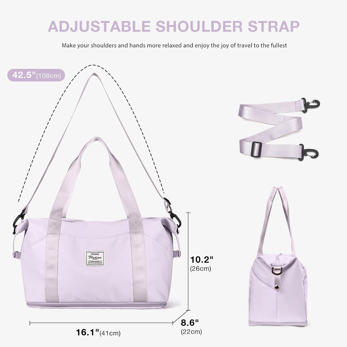 Travel Duffel Bag, Sports Tote Gym Bag, Shoulder Weekender Overnight Bag for Women - Colors B