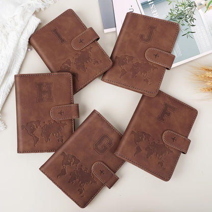 Passport Holder Cover Initail Letter A-Z Travel Wallet 3D Embossed Design RFID Blocking Card Holder Personalized Gift Passport Cover Wallet, Passport Book Holders for Women and Girls, Pink-A