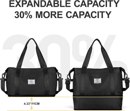 Travel Duffel Bag, Sports Tote Gym Bag, Shoulder Weekender Overnight Bag for Women - Colors B